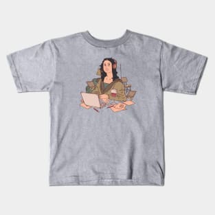 Work from Home Mona Lisa | Funny Quarantine Kids T-Shirt